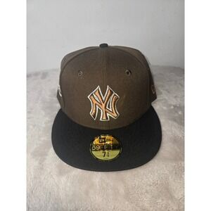 New Era NY Yankees 1961 World Series Patch Hat Brown Black Fitted 7 3/4